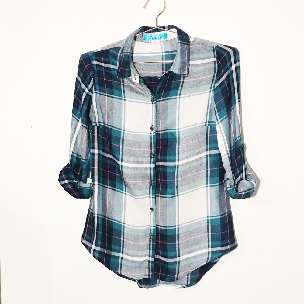 Teal Plaid Shirt